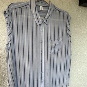 BP Multi-Colored Flowy Short-Sleeve Button Down Top